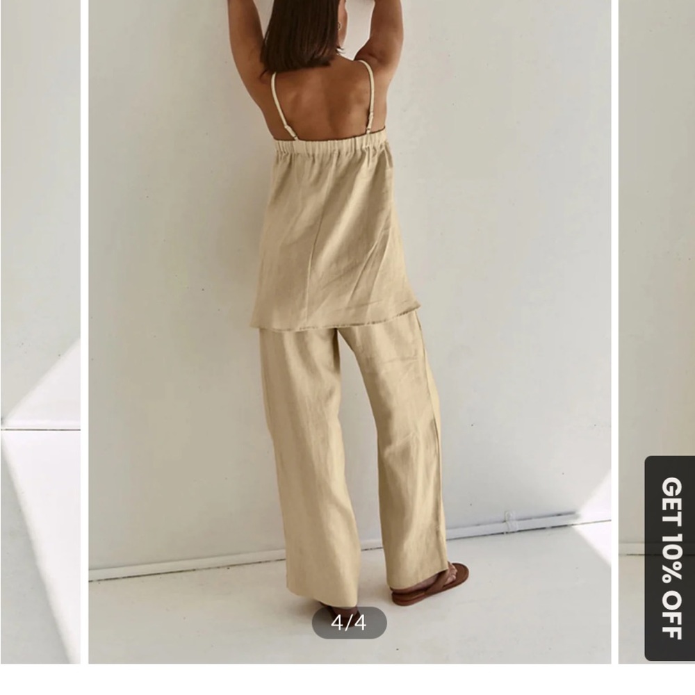 Commense Women's Khaki Cream 2-piece Set - Picture 4 of 5